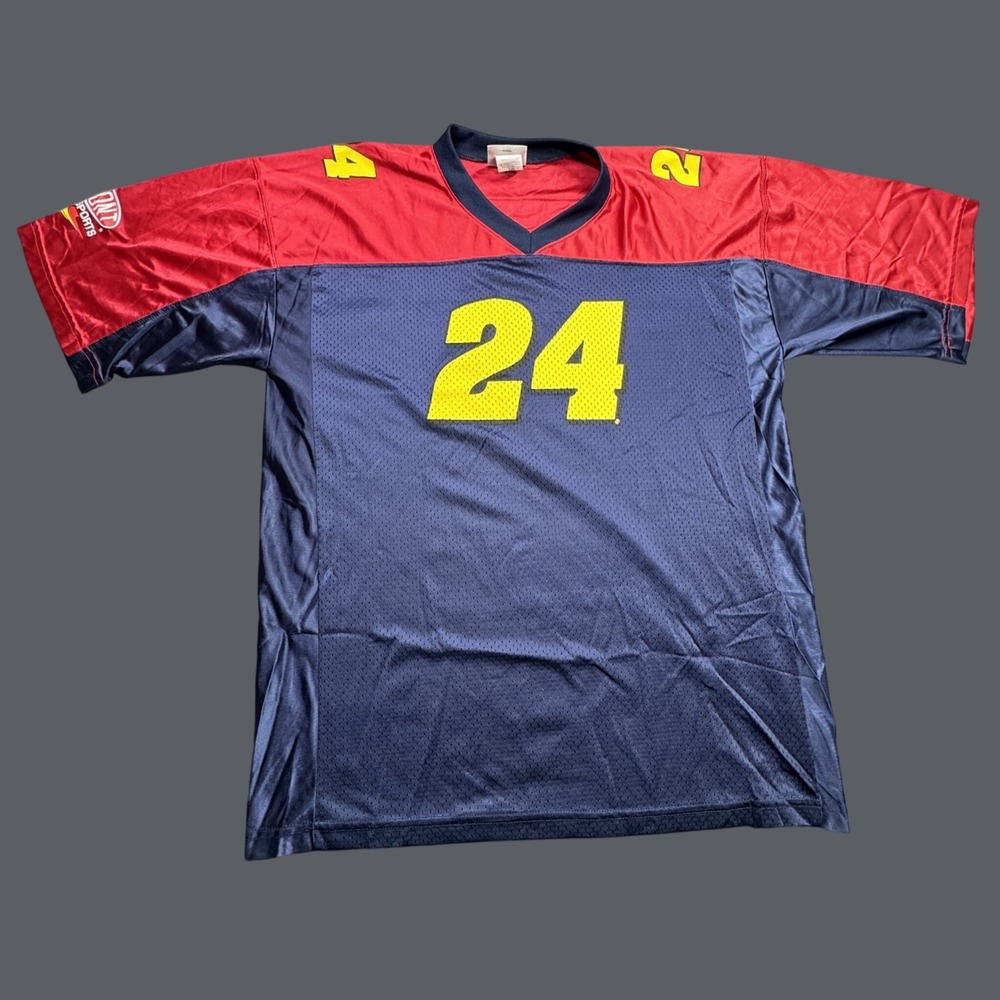 Jeff Gordon 24 Winners Circle Jersey Mens Large Navy Blue‎ Red NASCAR Racing